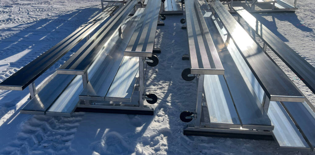 Aluminum Bleachers for indoor or outdoor use with wheels